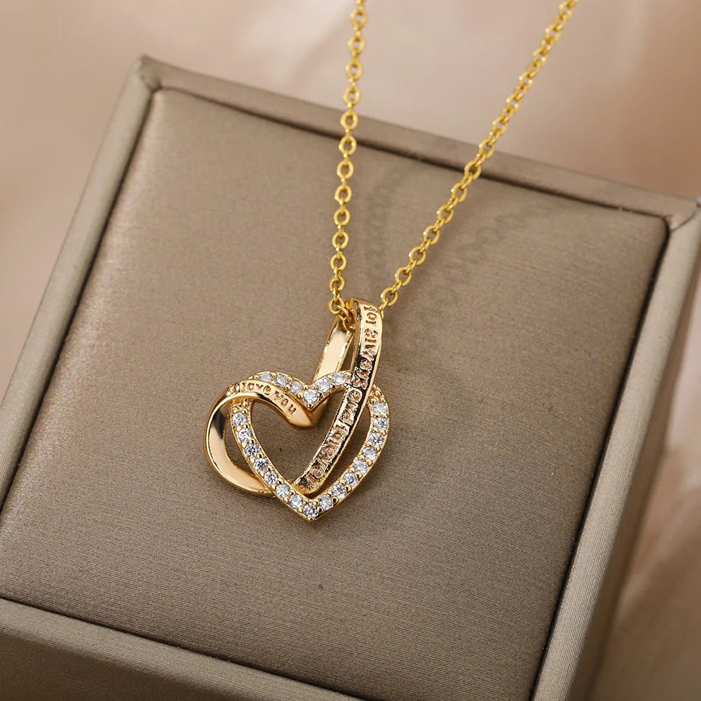 Korean Magnetic 4 Leaf Clover Pendant Necklace- Golden