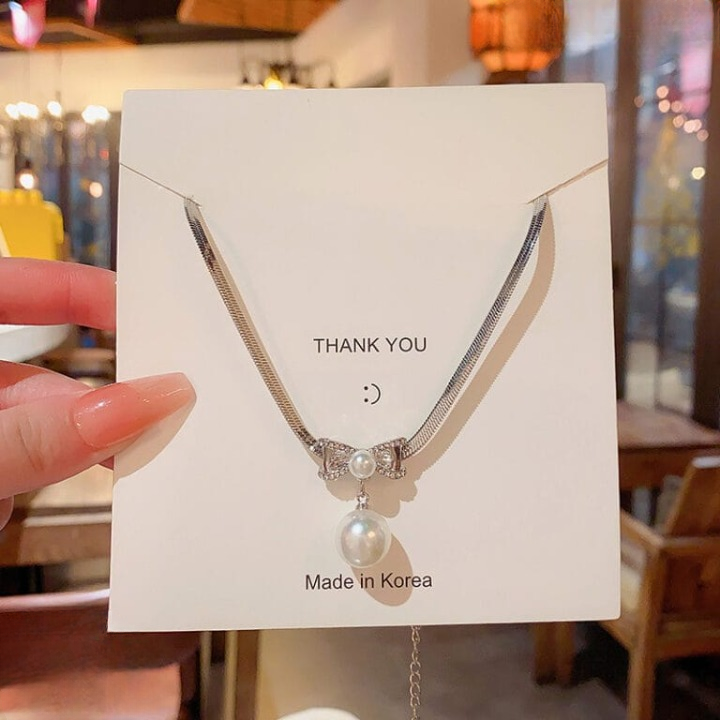 Elegant Korean Know Shape Pearl Pendent | Knot Pearl Necklace Party Jewelry Gifts Accessories for Women - Golden