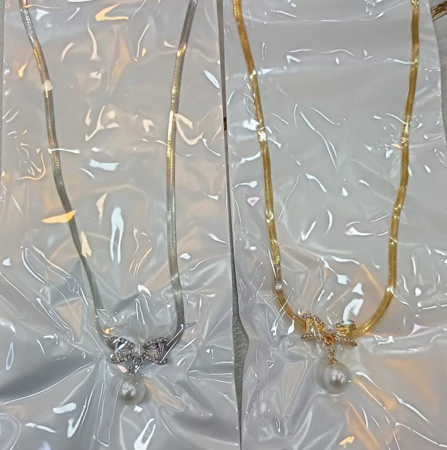 Elegant Korean Know Shape Pearl Pendent | Knot Pearl Necklace Party Jewelry Gifts Accessories for Women - Golden